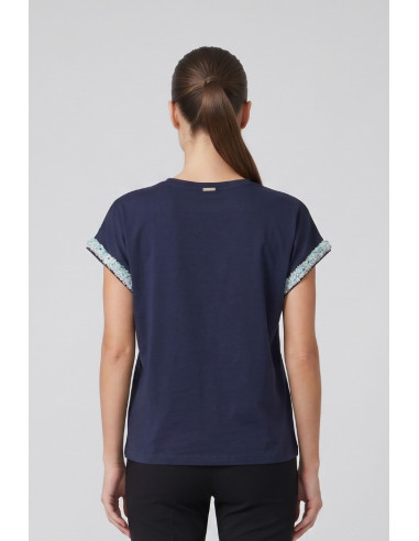 Influencer t-shirt in cotone stretch con dettagli in lurex 05AB248 [bd5ead76]