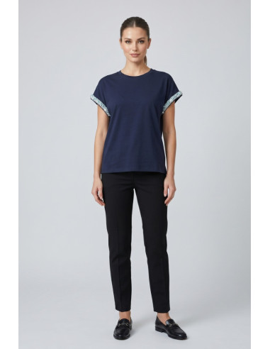 Influencer t-shirt in cotone stretch con dettagli in lurex 05AB248 [0a436c72]