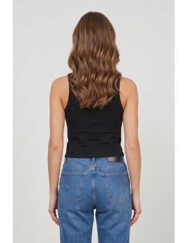 Moschino canotta in cotone stretch con stampa logo orso V6A8901-4410 [4abadb62]