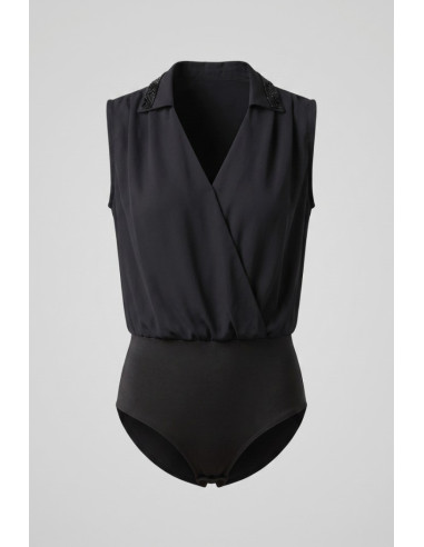 Influencer bodysuit con strass sul colletto 05Y184 [665bb4e8]