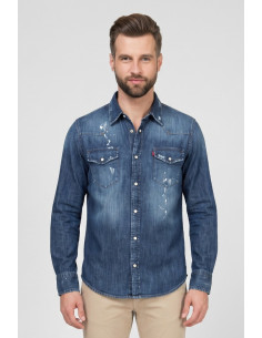 Patriot camicia in denim di cotone CU123 [8e42687a]