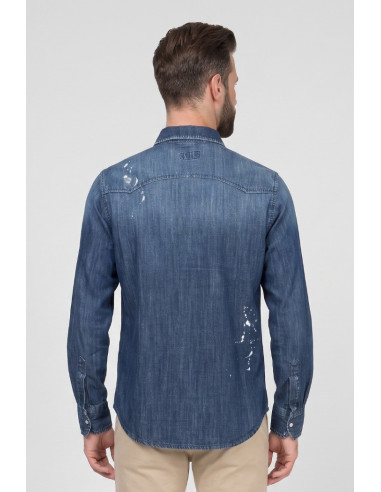 Patriot camicia in denim di cotone CU123 [57642b77]