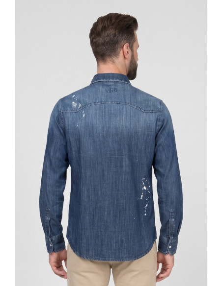 Patriot camicia in denim di cotone CU123 [57642b77]