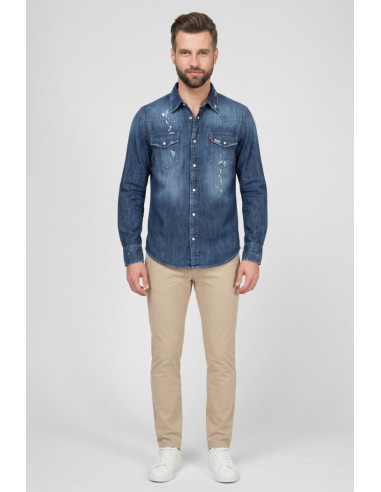 Patriot camicia in denim di cotone CU123 [e079ea73]