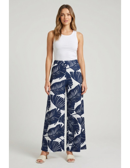 GM by Gai Mattiolo pantalone a fantasia palme GM4017 [9a645a93]