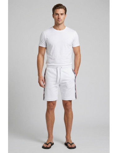 Moschino bermuda in cotone stretch con bande logate V1A6885-4409 [776edb09]
