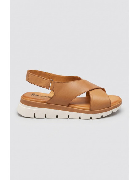 Riposella sandalo in pelle con fascia incrociata BRUNA-WC00BX [c937427b]