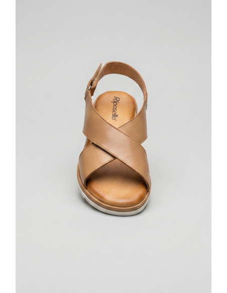 Riposella sandalo in pelle con fascia incrociata BRUNA-WC00BX [a70cc072]