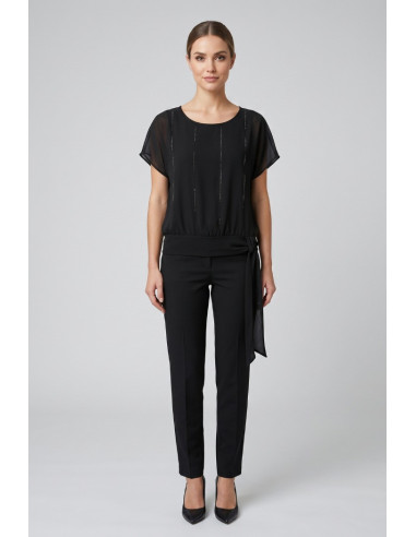 PDK blusa con strass e fusciacca 3297P4591 [5504fd55]