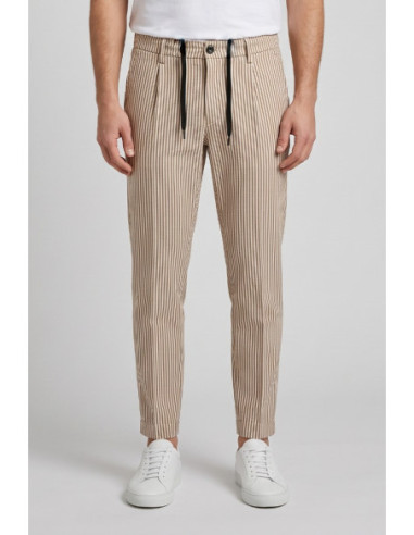 Markup pantalaccio in cotone a righe con pences mk295154 [4421f009]