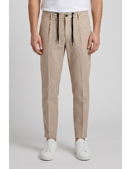 Markup pantalaccio in cotone a righe con pences mk295154 [4421f009]
