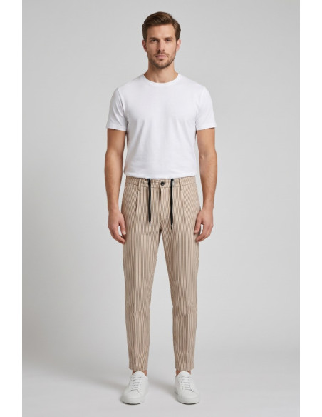 Markup pantalaccio in cotone a righe con pences MK295154 [2a1a7200]