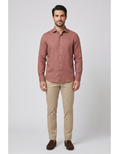Markup camicia colletto francese in lino MK13003 [c7b17ad3]
