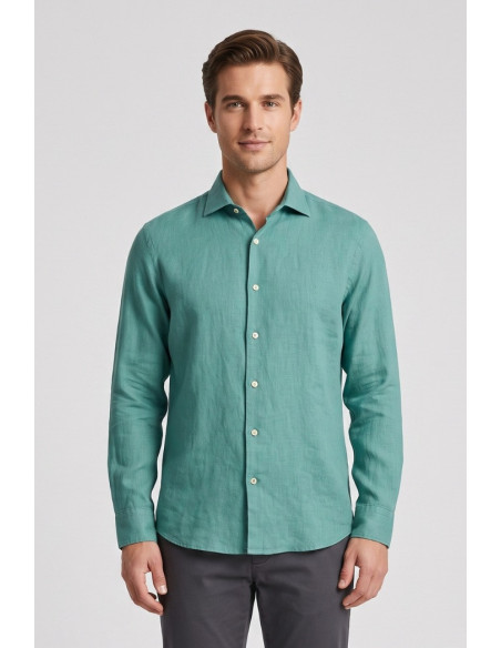 Markup camicia colletto francese in lino MK13003 [0abc0cc9]