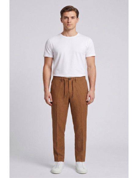 Markup pantalone con laccio in lino MK15109 [6c407e80]