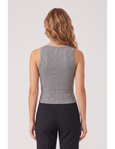 Blash canotta in cotone stretch con dettagli lurex BS1710600 [daa95cbb]