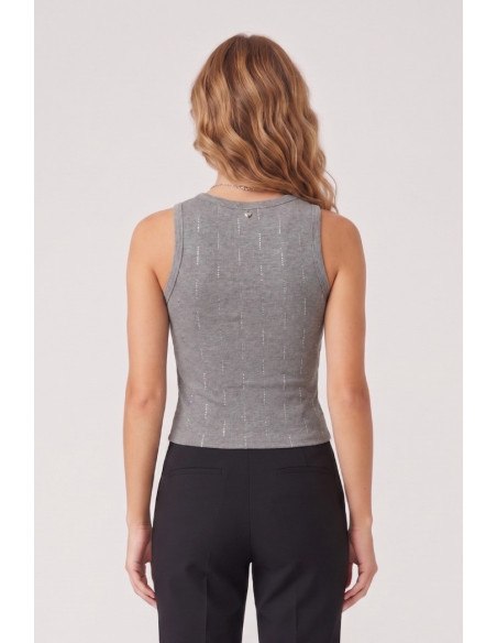 Blash canotta in cotone stretch con dettagli lurex BS1710600 [daa95cbb]