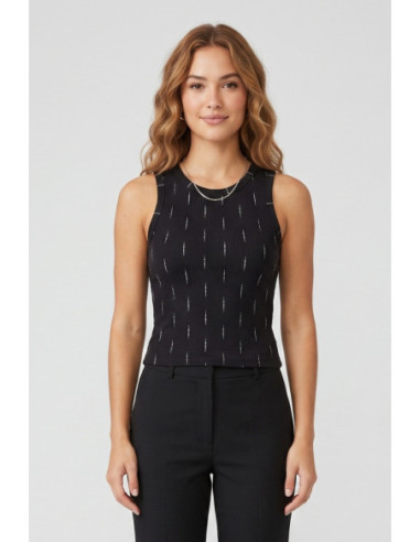 Blash canotta in cotone stretch con dettagli lurex BS1710600 [5b02198b]