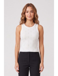 Blash canotta in cotone stretch con dettagli lurex BS1710600 [32616a42]