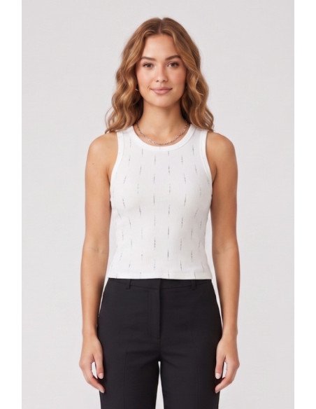 Blash canotta in cotone stretch con dettagli lurex BS1710600 [32616a42]