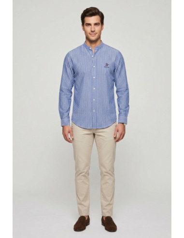 Beverly Hills Polo Club camicia rigata in misto cotone e lino PACIFIC [4e886bc0]