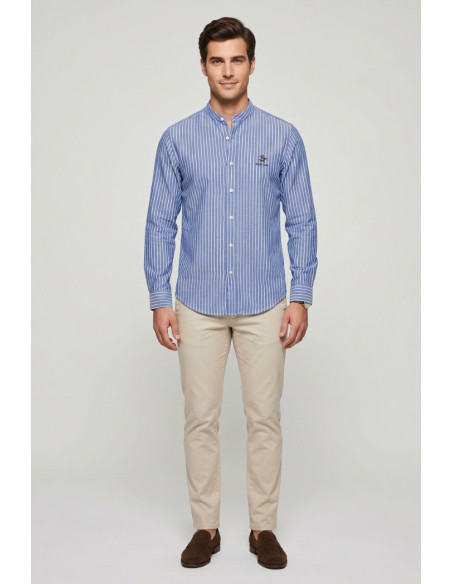 Beverly Hills Polo Club camicia rigata in misto cotone e lino PACIFIC [4e886bc0]