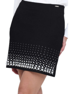Influencer gonna in misto viscosa con perle e strass 03AB117 [f9b7b3cd] 2