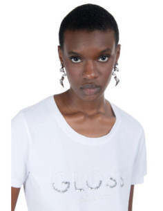 Influencer t-shirt girocollo con strass e paillettes 03AB186 [efa16eab] 2