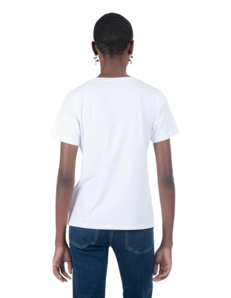 Influencer t-shirt girocollo con strass e paillettes 03AB186 [819aeca2]