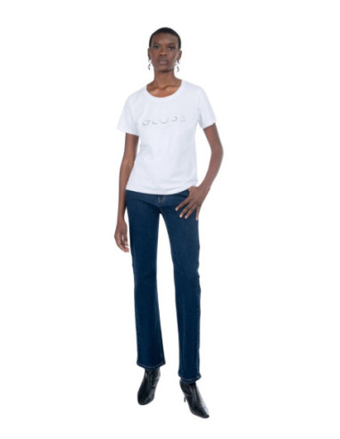 Influencer t-shirt girocollo con strass e paillettes 03AB186 [84caabbc]
