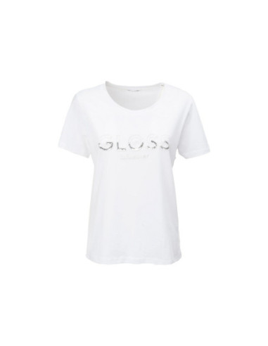 Influencer t-shirt girocollo con strass e paillettes 03AB186 [33d76ab8]