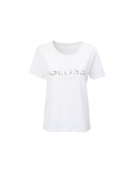 Influencer t-shirt girocollo con strass e paillettes 03AB186 [33d76ab8]