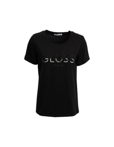 Influencer t-shirt girocollo con strass e paillettes 03AB186 [18d5d234]