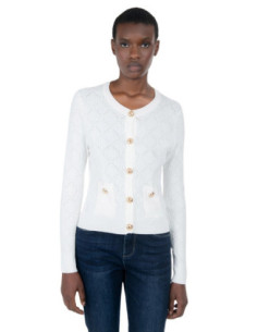 Influencer cardigan girocollo con bottoni oro 03H93722 [9465af8e]