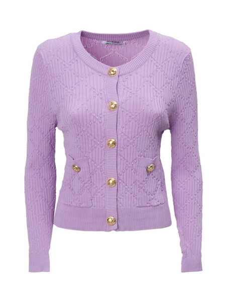 Influencer cardigan girocollo con bottoni oro 03H93722 [a68b6baa]