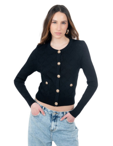 Influencer cardigan girocollo con bottoni oro 03H93722 [bf671702]