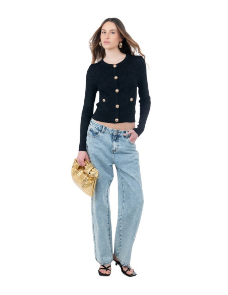 Influencer cardigan girocollo con bottoni oro 03H93722 [d40cd215]