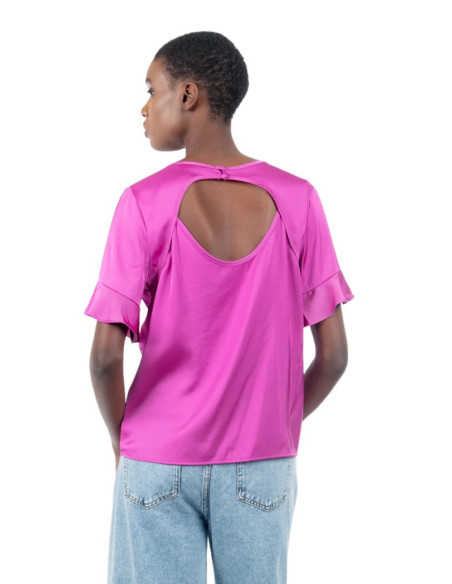 Influencer blusa in raso di viscosa e cotone 03T0023 [8aacb64e]