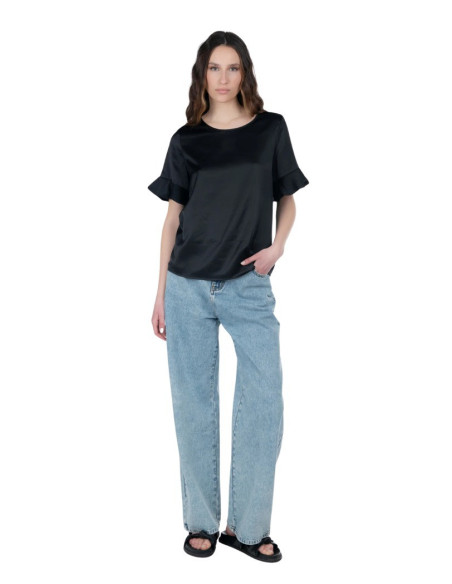 Influencer blusa in raso di viscosa e cotone 03T0023 [f7f5feaf]