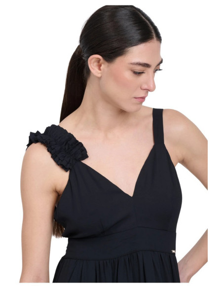 Influencer abito lungo con rouches 03T0040 [dc39e00e]