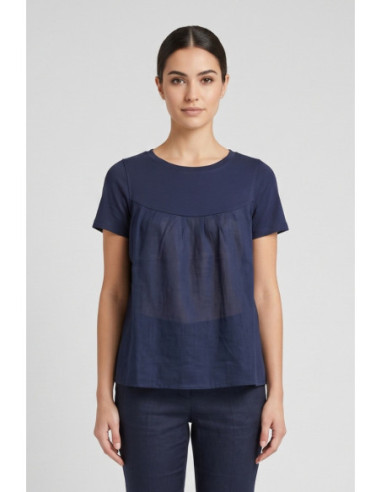 Blash t-shirt in cotone e inserto in mussola BS1710001 [cb40fbb4]