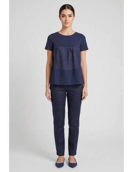 Blash t-shirt in cotone e inserto in mussola BS1710001 [a57b79bd]