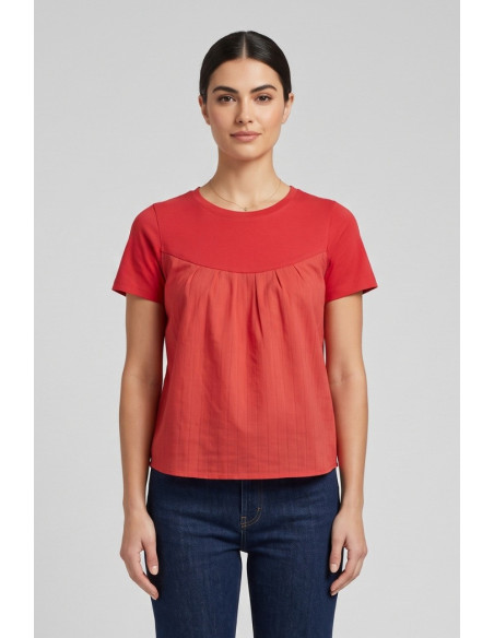 Blash t-shirt in cotone e inserto in mussola BS1710001 [42b592b6]