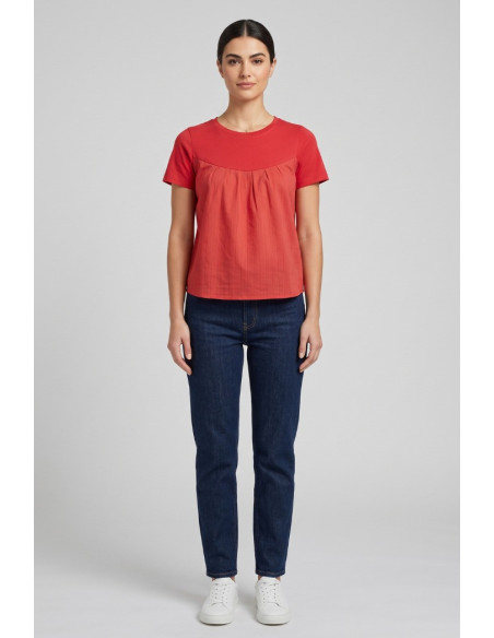 Blash t-shirt in cotone e inserto in mussola BS1710001 [2c8e10bf]