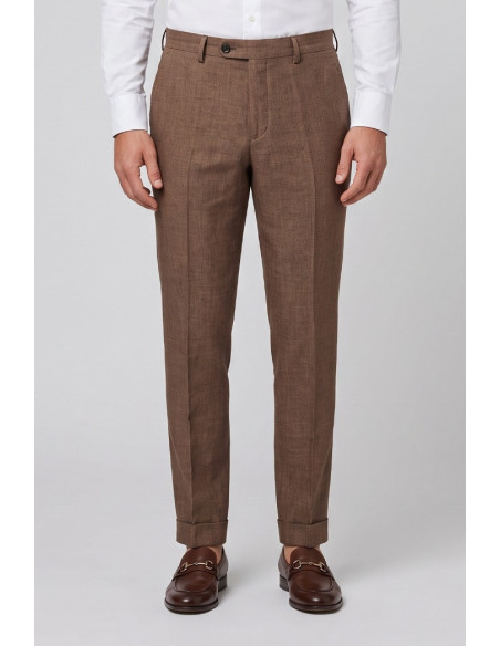Markup pantalone chino in lino cropped carrot Dobby MK295122 [80621650]
