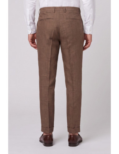 Markup pantalone chino in lino cropped carrot Dobby MK295122 [5944555d]