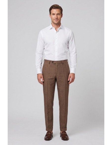 Markup pantalone chino in lino cropped carrot Dobby MK295122 [ee599459]