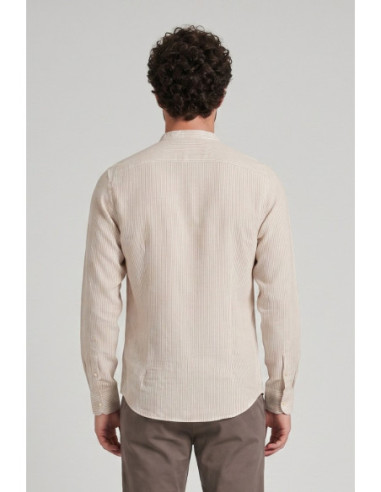 Markup camicia rigata in lino e cotone MK493016 [6c87a183]