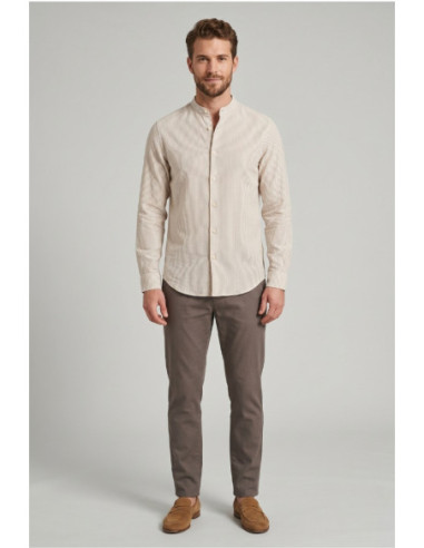 Markup camicia rigata in lino e cotone MK493016 [db9a6087]
