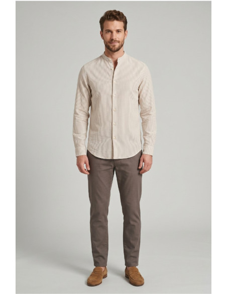 Markup camicia rigata in lino e cotone MK493016 [db9a6087]